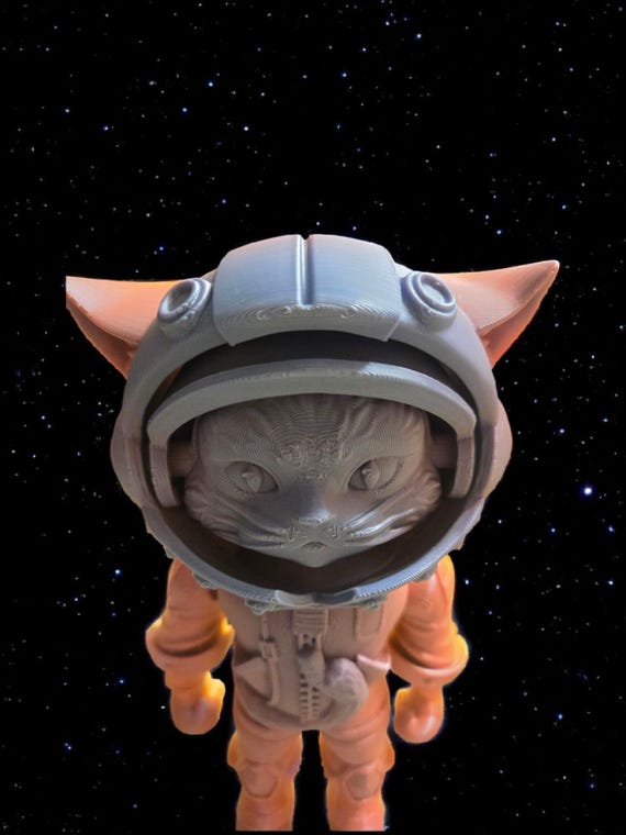 Cat, Astronaut, 3d print, gift, for a teenager, Cat lover, party favors, space lovers, Planets, Birthday, stocking stuffers
