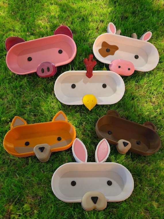 3d print, eyeglass holder, desk organizer, gift for her or him, office gift, candy holder, office decor, chicken, pig, cow, fox, Bunny, bear