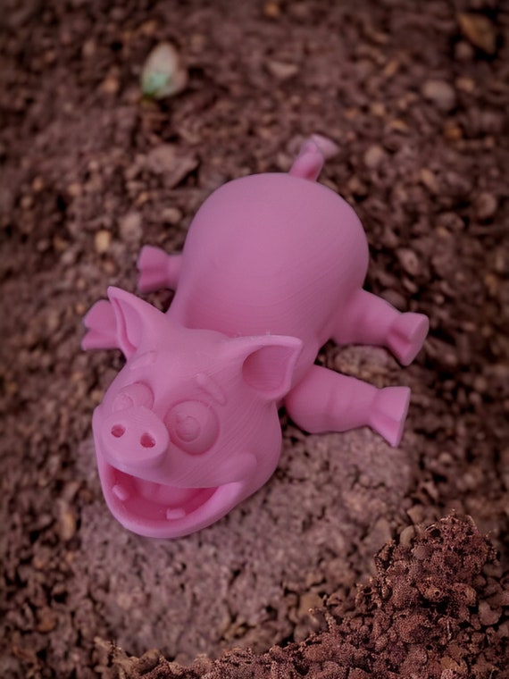 Pig, 3d print, fidget, farm animal, birthday gift, child toy, pig lover, oink, glow in the dark, fidget, Articulated pig, desk toy, for her