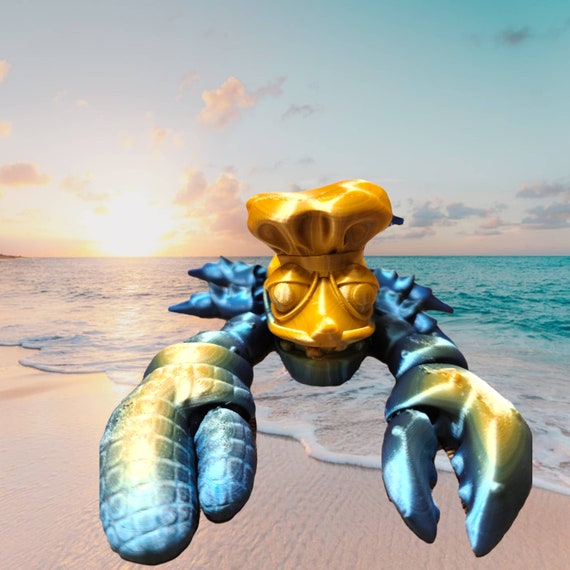 Lobster chef, 3d print, fidget toy, Easter basket, kid toy, glow in the dark, fidget, Articulate lobster, Rainbow, gift for child, sensory
