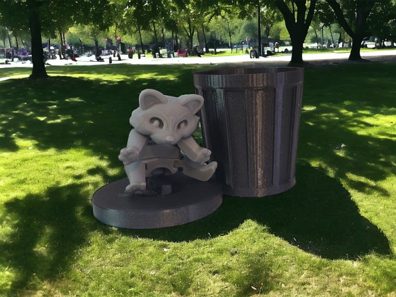 Racoon, trash can, 3d print, birthday gift, gag gift, animal lover, prop, trash panda, dumpster diver, boar