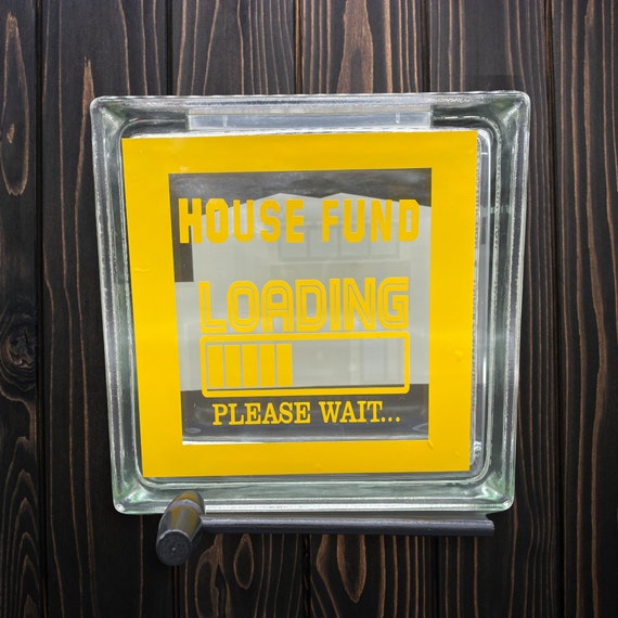 Adult piggy bank, House Fund, Money holder, House savings, Glass bank, Wedding, Housewarming gift, Christmas gift, Birthday gift, Coin jar