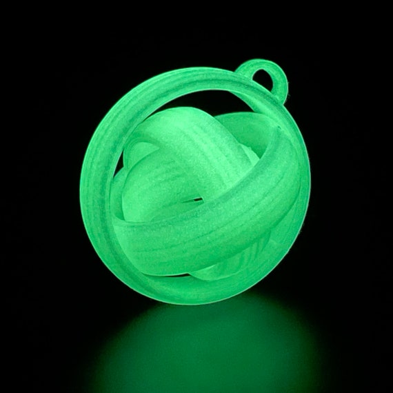 3d print, fidget, Keychain, Gyro, gift for a teenager, sensory item, glow in dark, birthday party favors, basket stuffers, stocking stuffer