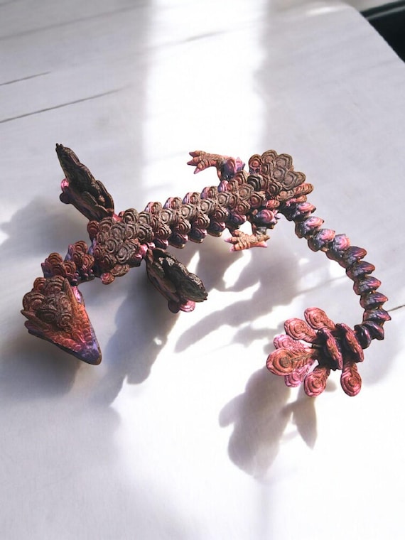 3d print,  Winged dragon, Peacock, Bird Lover, gift, birthday, gift for her