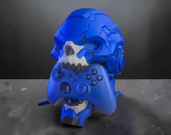 3D Printed Video Game Controller Holder, Cyber Skull, Decoration