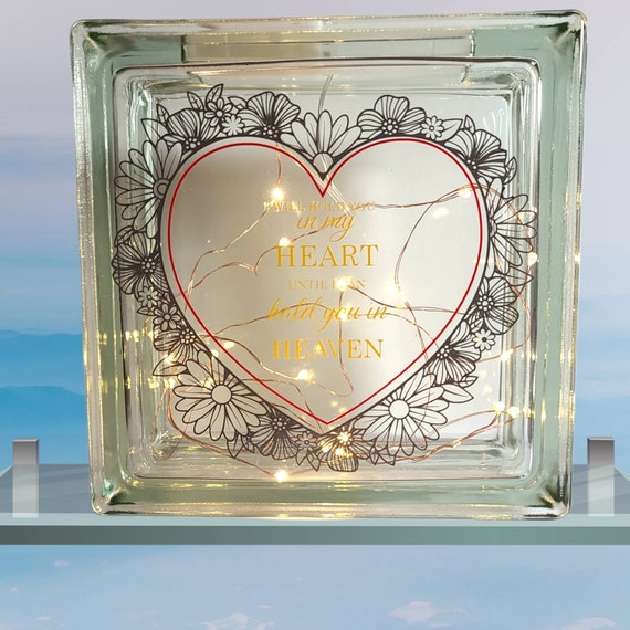 Deceased Memorial Glass for Pet, Grief Gift Family member, Mourning glass box for friend, condolence gift for coworker, hold you in my heart