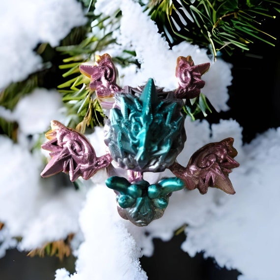 Snowflake, winter turtle, 3d print, sensory item, stocking stuffer, gift for her, fidget, child toy, glow in the dark, birthday gift