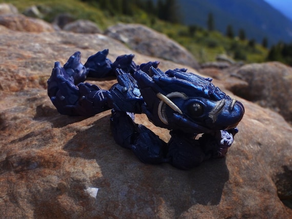 3d print, Cyborg snake, child toy, robot, fidget, mechanical, birthday gift,  party favors, reptile lover, gag gift, glow in the dark, mecha