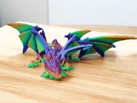 3d print, dragon, Armored Spike Dragon, fantasy, for him or her, birthday, Christmas, gift, fidget, child toy, figurine, Glow in the dark