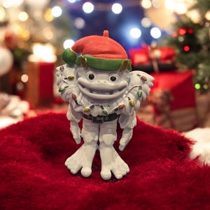 Christmas Yeti Monster: 3D Printed Fidget Desk Toy