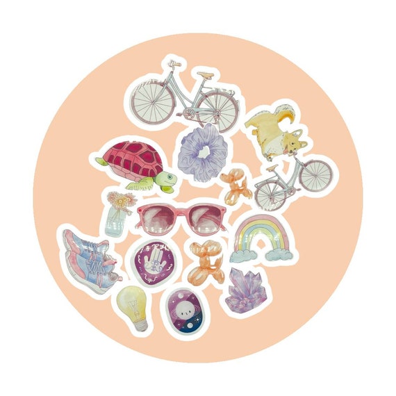 Stickers Large Sticker Pack Sticker Set Seal Watercolor - Etsy