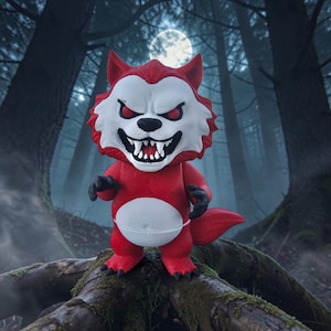 3D Printed Crimson Werewolf Fidget Toy