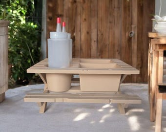 Soporte para condimentos impreso en 3D para mesa de picnic: decoración para fiestas de barbacoa