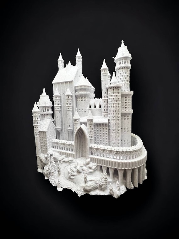 Castle, 3d print architecture, school project, Fairytale gift for her,  Royal figurine, King and Queen, office decor, history teacher gift