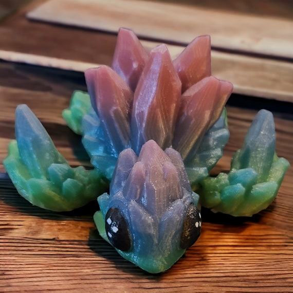 3d print, gem turtle, gemstone, mythical creature, flexible turtle, fidget, articulated turtle, child toy, birthday gift, glow in the dark
