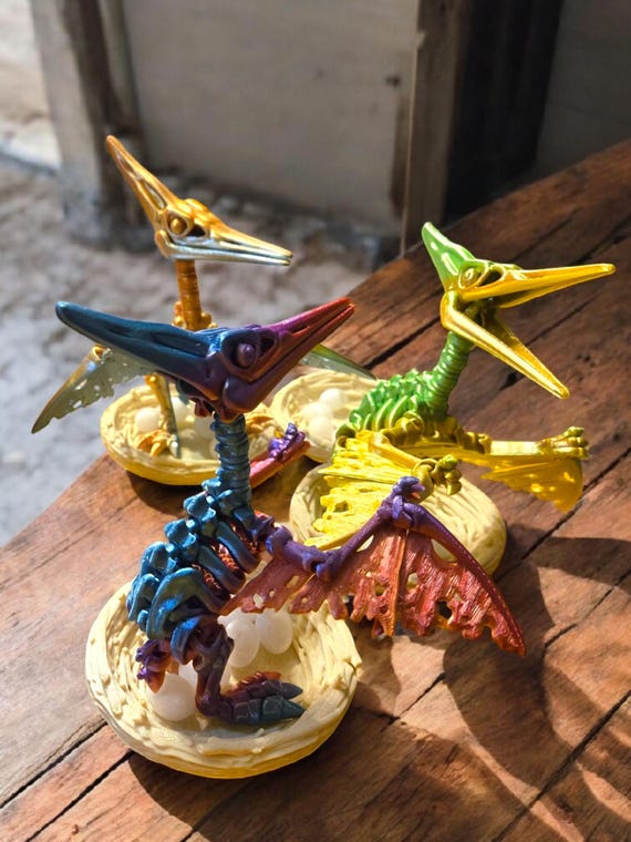 Pteranodon, Dinosaur, 3d print, Skeleton, birthday gift, glow in the dark, party favor, dino lover, Easter Basket, Stocking stuffer