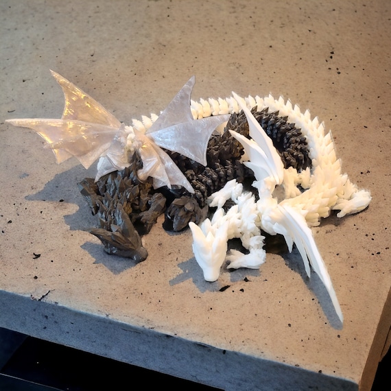 Crystal Wolf dragon, 3d print, gift for him, for a child, Winged Dragon, birthday gift, adult gift, Christmas gift, stocking stuffers