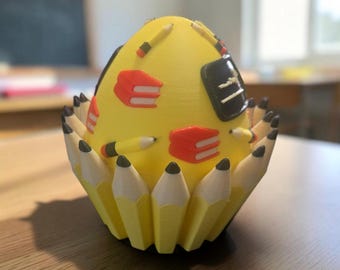 3D Print Container, Teacher, School, Decorative Egg, Educator