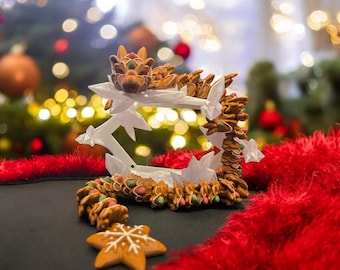 Dragón de jengibre articulado: decoración navideña impresa en 3D