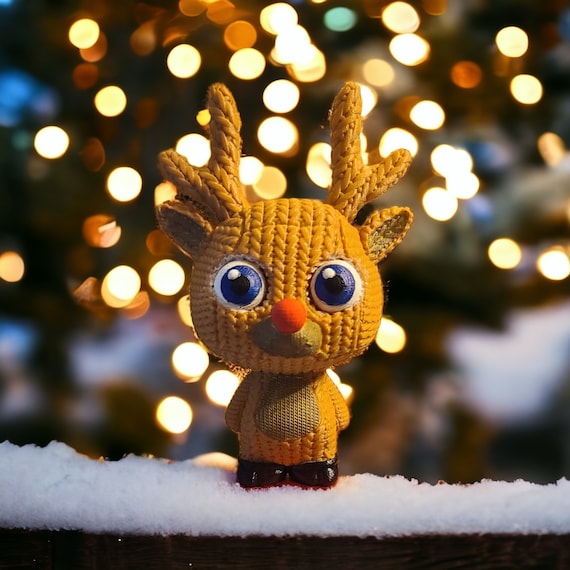 Christmas Reindeer, 3d print, Holiday decoration, stocking stuffer, 3d printed toys, Christmas lover gift,  crochet reindeer, party favor