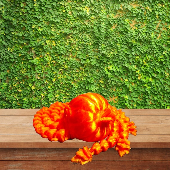 Octopus, 3d print, pumpkin, harvest lurker, fidget, cosplay, articulated octopus, desk toy, flexi octopus, child gift, glow in the dark