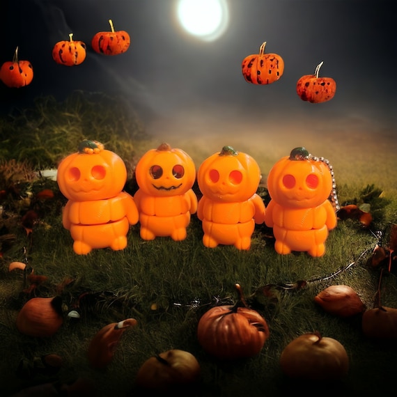 3d print, fidget, Pumpkin, ornament, figurine, gift, keychain for adults, Fall party favor, backpack zipper pull, Walking Pumpkin, Halloween
