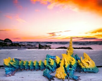 3D Printed Baby Lunar Dragon: Winged Moon Dragon, Fidget Toy