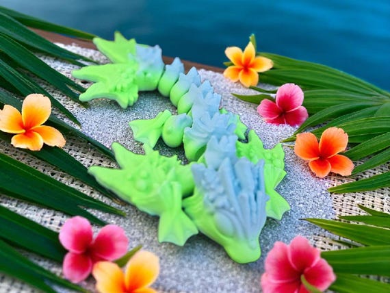Dragon, Ocean, wyvern, 3d print, Beach, birthday gift, glow in the dark, party favor, gift for her, Island lover