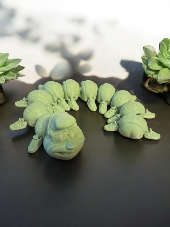 Caterpillar, 3d print, toy for a child, Easter basket, christmas, stocking stuffer, birthday gift for a girl, glow in the dark, party favors