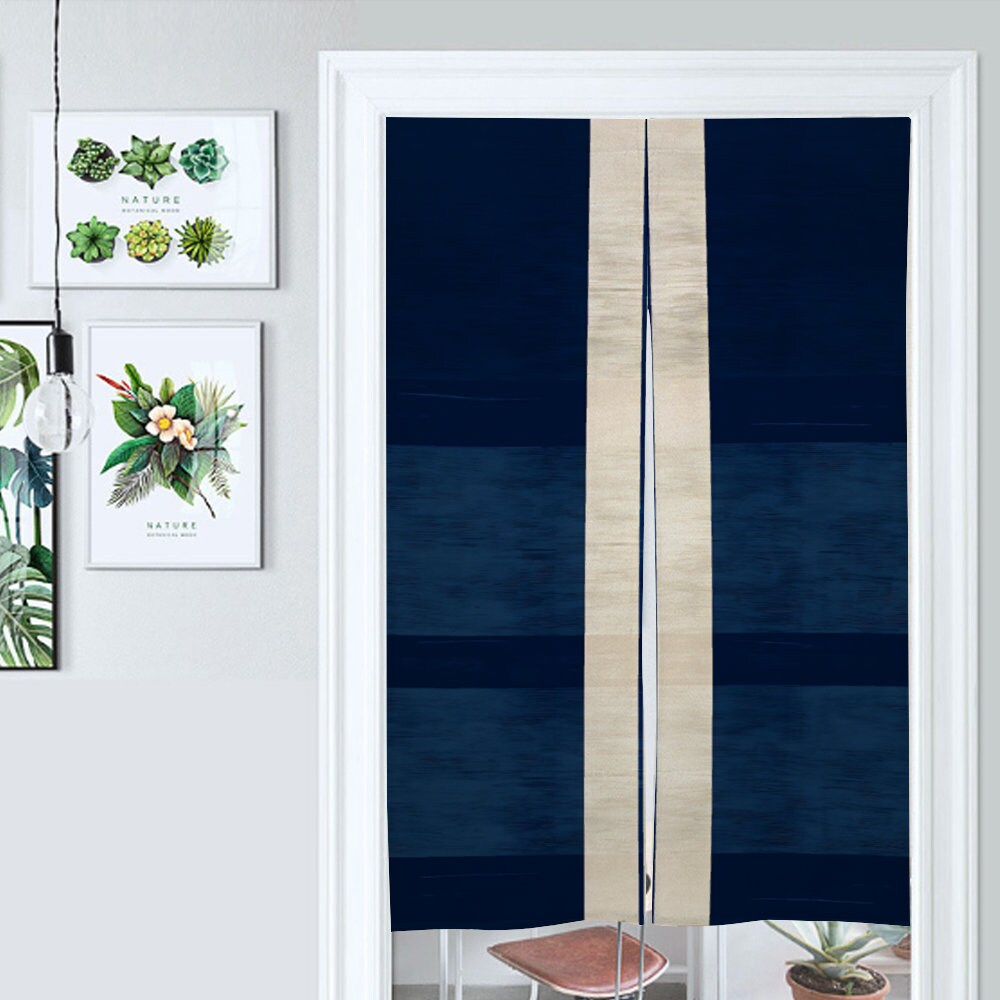 Japanese Traditional Indigo Noren Curtain - Traditional Room