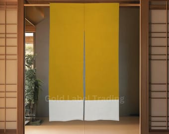 Japanese Noren Door Curtain, Noren Curtains Doorway Panel, Linen Room Divider, Japanese Style Curtain, Two Tone Curtain, 12 Colors Available