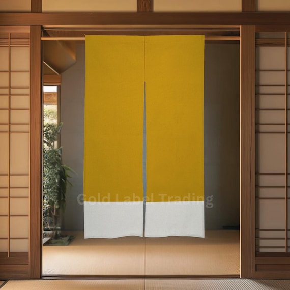 Japanese Noren Door Curtain, Noren Curtains Doorway Panel, Linen