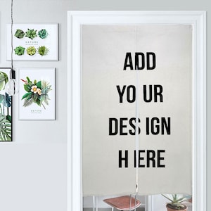 Personalized Japanese Noren Door Curtain, Custom Photo Text Logo Doorway Curtain, Customized Hanging Decor, Bistro Partition, Room Divider