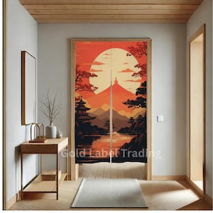 Japanese Noren, Japanese Door Curtain, Japanese Sunset  Noren, Curtain for Home Decor, Perfect for Doorway, Wall Hanging Deor, Room Dividers