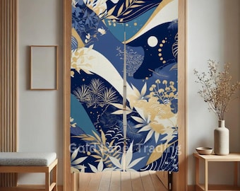 Noren japonés, elementos tradicionales japoneses Noren cortina de puerta - divisor de habitación para decoración del hogar - cortina de entrada, cortina de puerta