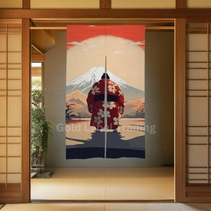 Japanese Sumo wrestler Noren Door Curtain,  Japanese Pattern Hemp Curtain, Room Divider for Home Decoration, Doorway Curtain, Room Divider