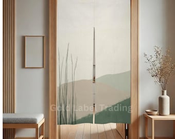 Japanese Noren Landscape Doorway Curtain, Japanese Door Curtain, Curtain for Home Decor, For Doorway, Wall Hanging Deor, Room Dividers