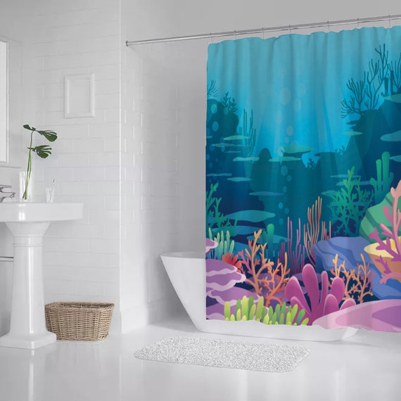 Sea Ocean Aquarium Theme Shower Curtain, Bath Shower Curtain, Waterproof Shower  Curtain With C-shaped Hooks 