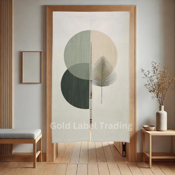 Abstract Bohemia Hemp Noren Curtain, Japanese Doorway Partition - Etsy