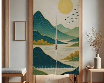 Japanese Noren, Aesthetic Door Curtain, Room Divider for Home Decor, Japanese Doorway Curtain, Minimalist Wall Hanging, Spiritual Home Decor