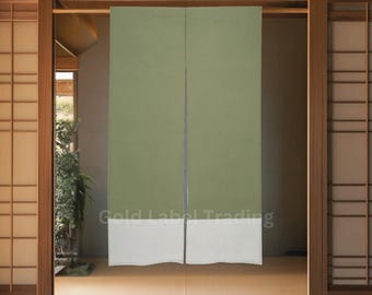 Japanese Noren Door Curtain, Noren Curtains Panel, Linen Room Divider, Room Dividers, Door Cover, Two Tone Curtain, 12 Colors Available