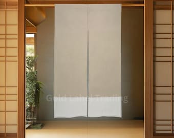 Noren Door Curtain, Japanese Noren Curtains Doorway Panel, Linen Room Divider, Japanese Style Curtain, Two Tone Curtain, 12 Colors Available