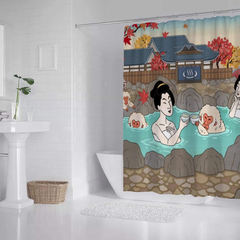 Japanese Art Shower Curtain Ukiyo-e Style Shower Curtain - Etsy