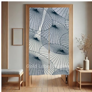 Japanese Noren, Japanese Door Curtain, Japanese Pattern Hemp Curtain, Japanese Umbrella Pattern, Door Curtain
