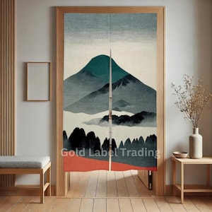 Japanese Noren, Japanese Door Curtain, Japanese Pattern Hemp Curtain, Japanese Mountain curtain, Door Curtain, Room Divider