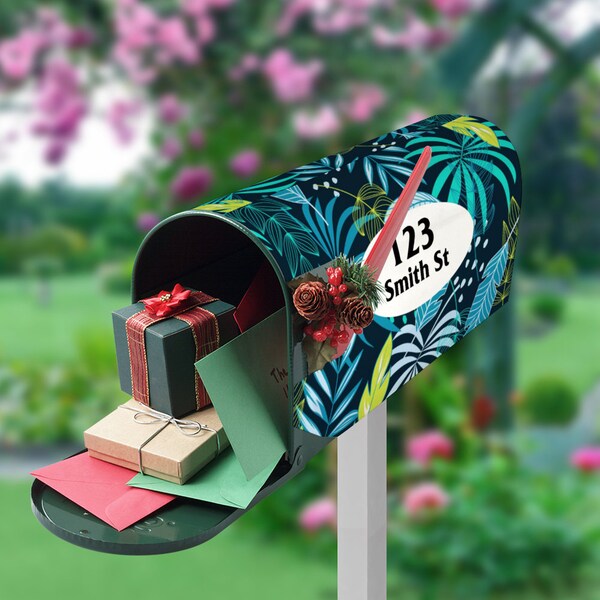 VWAQ Custom Magnetic Mailbox Cover - Personalized Address Floral Design For Summer & Home Decor