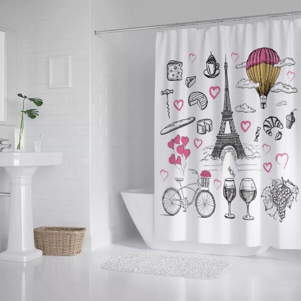 Paris Shower Curtain Etsy