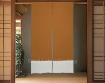 Japanese Noren Door Curtain, Noren Curtains Doorway Panel, Linen Room Divider, Japanese Style Curtain, Two Tone Curtain, 12 Colors Available