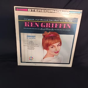 John Kiley Organ Rhythms in the Style of Ken Griffin, 60&#39;s, LP Record Album, 12&quot; Vinyl, 33 RPM