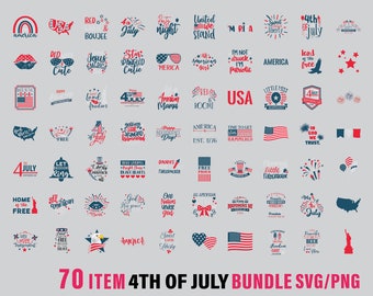 4th of july SVG Bundle, Patriotic svg, America SVG Bundle, Independence Day Cut File, Memorial day svg Cut File, fourth of july PNG Download
